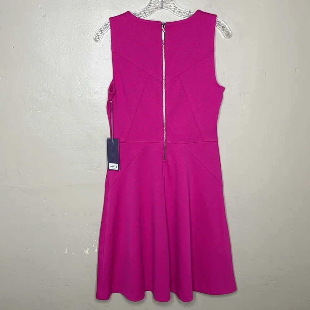 JENNIFER LOPEZ Dress Pink Ponte Knit Flattering MIDI Stretchy Sleeveless 6